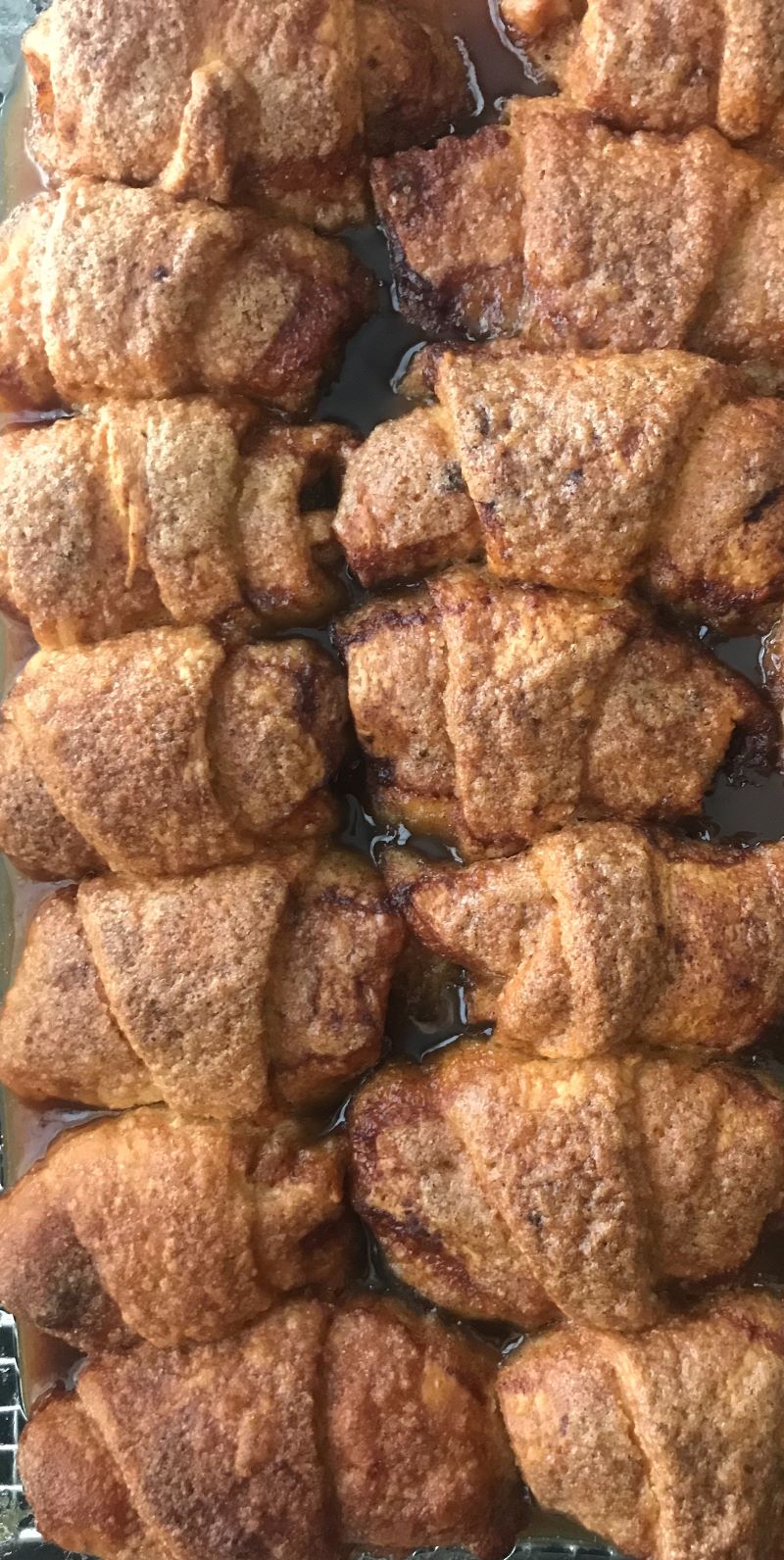 This image shows the apple dumplings straight out of the oven.