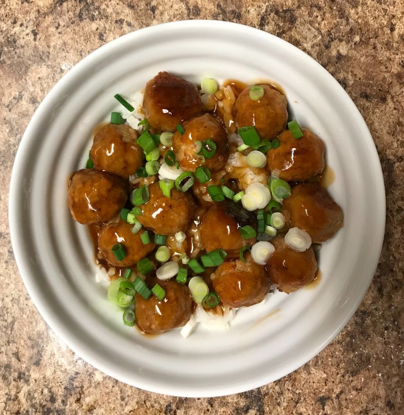 Teriyaki Meatball Bowls Dinner Idea