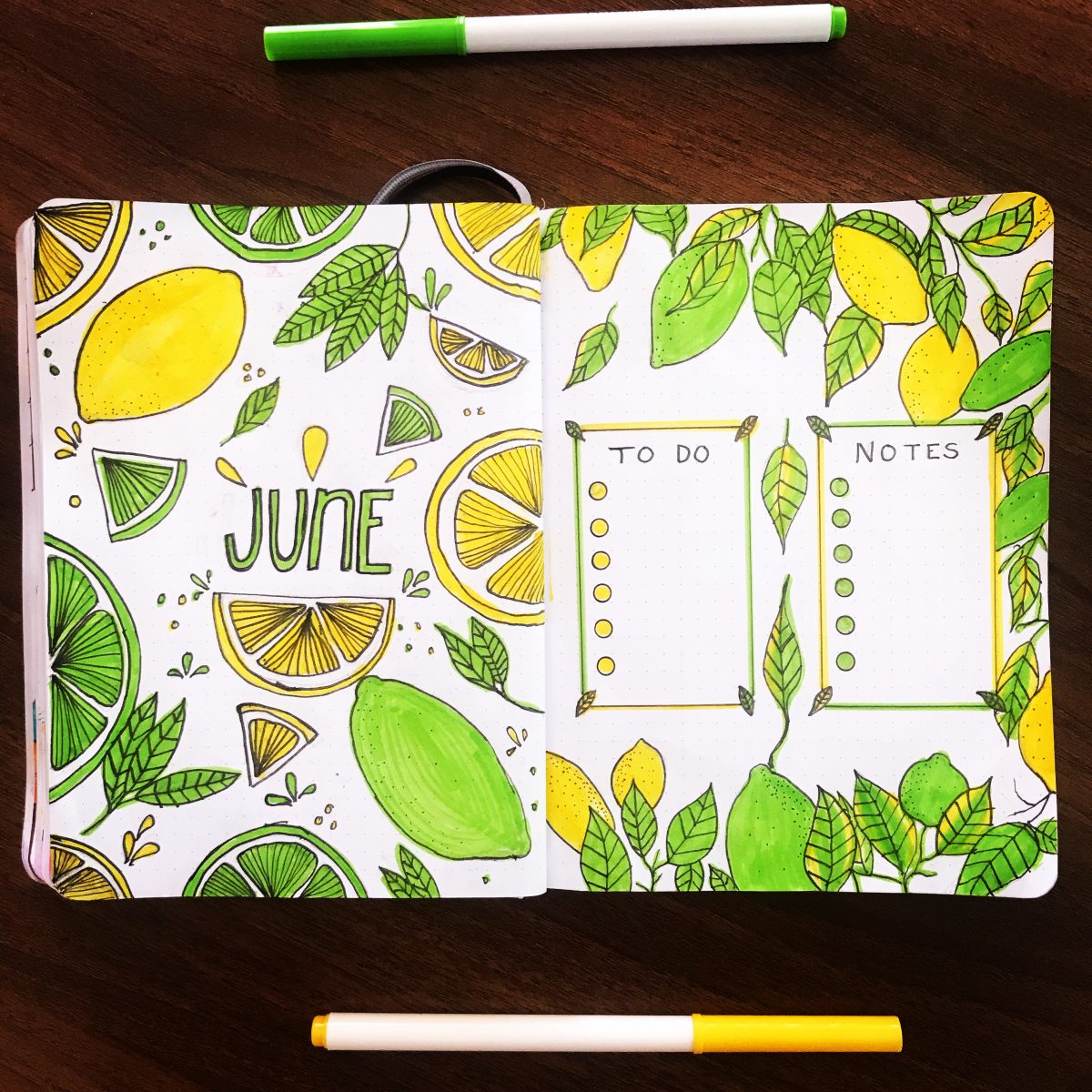 Lemon and Lime Bujo Design