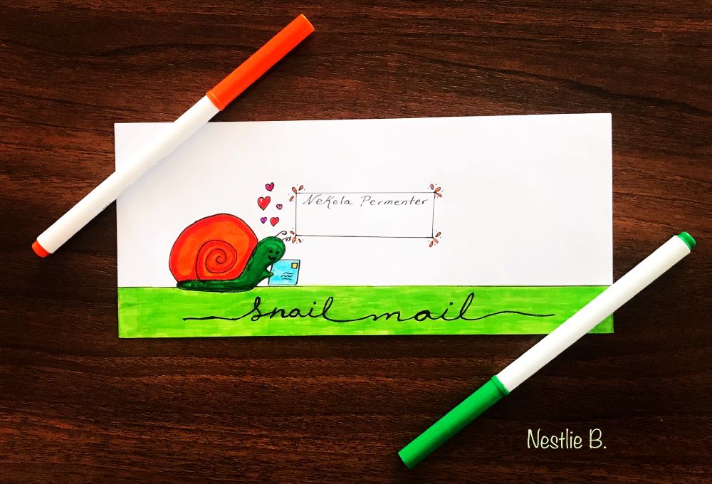 snail mail envelope art